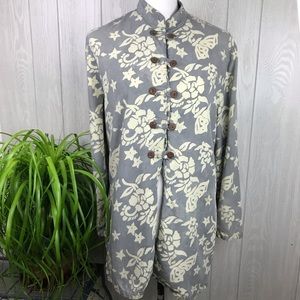 NWOT Vintage Handmade gray mandarin style top new old stock